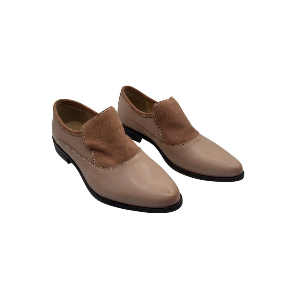 ⭐️ Women’s Free People Beige Leather Loafers Size 37 (7) Career Office Preppy